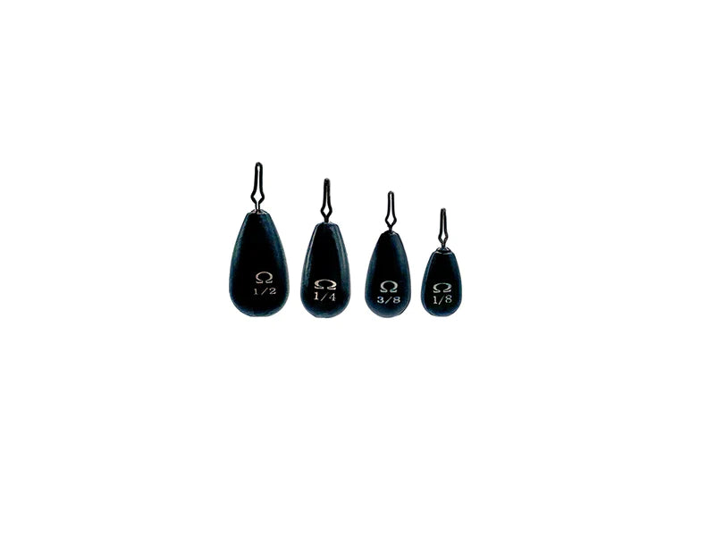 Omega Custom Tackle Tungsten Tear Drop Shot Weights